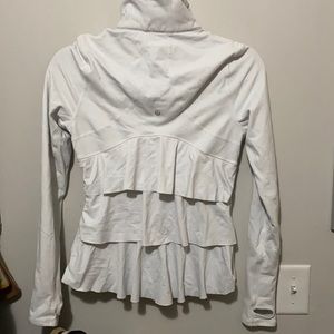 White Lululemon zip up ruffle